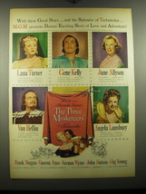 1948 MGM The Three Musketeers Movie Ad - Lana Turner, Gene Kelly, June Allyson - £14.74 GBP