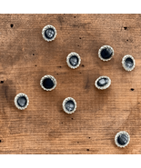 9 Vintage Ungaro Midnight Blue Silver Tone Buttons - $27.97 CAD