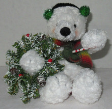 Russ Berrie Stuffed animal Polar Bear FLURRIE 5&quot; Winter Christmas Decora... - £15.94 GBP