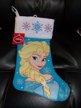 Disney Frozen Princess Elsa Holiday Light Blue Christmas Stocking New 18&quot; - £14.20 GBP