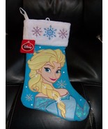 Disney Frozen Princess Elsa Holiday Light Blue Christmas Stocking New 18&quot; - £14.41 GBP