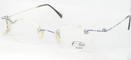 Vintage Flair Top Ten 552 536 Blue Silver Black Unique Eyeglasses 45-18-135mm - £105.26 GBP
