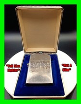 Vintage 1950&#39;s Sterling Silver Case With Zippo Insert Pat 2517191 Engraved Ship - £197.73 GBP