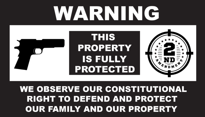 Property Protected By Gun Owner Warning Stickers / 6 Pack + FREE Shipping - $5.75