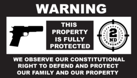 Property Protected By Gun Owner Warning Stickers / 6 Pack + FREE Shipping - $5.75