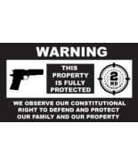 Property Protected By Gun Owner Warning Stickers / 6 Pack + FREE Shipping - £4.52 GBP