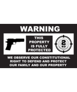 Property Protected By Gun Owner Warning Stickers / 6 Pack + FREE Shipping - $5.75