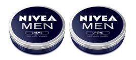 2x Nivea Men Creme Cream Face Hand Body Moisturiser Dry Skin 75ml Tin By Nivea - £23.97 GBP