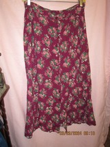 Vintage 90s Rose Floral Skirt M/L Boho Grunge Romantic Cottage Core Midi USA XL - £11.99 GBP