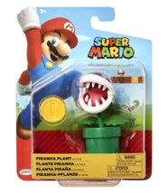 Super Mario Brothers Piranha Plant With Coin, Nintendo Jakks Pacific 4&quot; Toy - £31.34 GBP