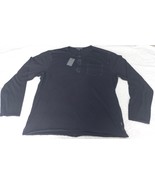 John Varvatos Mens T-Shirt Black Henley Long Sleeve Vintage Wash Size XX... - $926.68 MXN