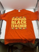 Vintage 90s Y2K Proud Black Teacher T Shirt Size Medium M Unisex In Livi... - $33.65