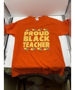 Vintage 90s Y2K Proud Black Teacher T Shirt Size Medium M Unisex In Livi... - $639.33 MXN