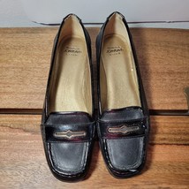 Black Womens Circa Joan David Lux Leather penny loafers Size 5 1/2 - £18.27 GBP