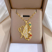 1pc Fashion Butterfly necklace for girls, birthday gift, Thanksgiving gift, Chri - $38.99