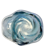 Dish Art Glass Blue Swirl Trinket or Ashtray 5&quot; Long X 4&quot; Wide Vintage - £13.79 GBP