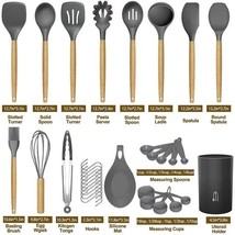 33 Pcs Silicone Kitchen Utensil Set with Holder, Heat Resistant Cooking Utensils - £23.38 GBP