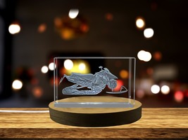 LED Base included | 3D Engraved Crystal Snowmobile Model - Winter Explorer's - $25.99 - $259.99