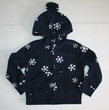 Gymboree Penguin Chalet Snowflake Microfleece Hoodie Top Pom Hood size XS 3 4 - £7.96 GBP