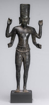 Ancien Phnom Da Style Bronze Khmer Hari Hara Ou Vishnu &amp; Shiva - 77cm/31 &quot; - £1,775.65 GBP