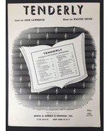 VINTAGE PIANO SHEET MUSIC 1947 TENDERLY JACK LAWRENCE WALTER GROSS  - £3.98 GBP