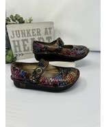 Algeria Paloma Mary Janes Purple Black Multi Color Snake Women’s Size 37... - $27.26