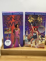 Richard Simmons Disco Sweat &amp; Tone &amp; Sweat 2 VHS Lot - £7.49 GBP