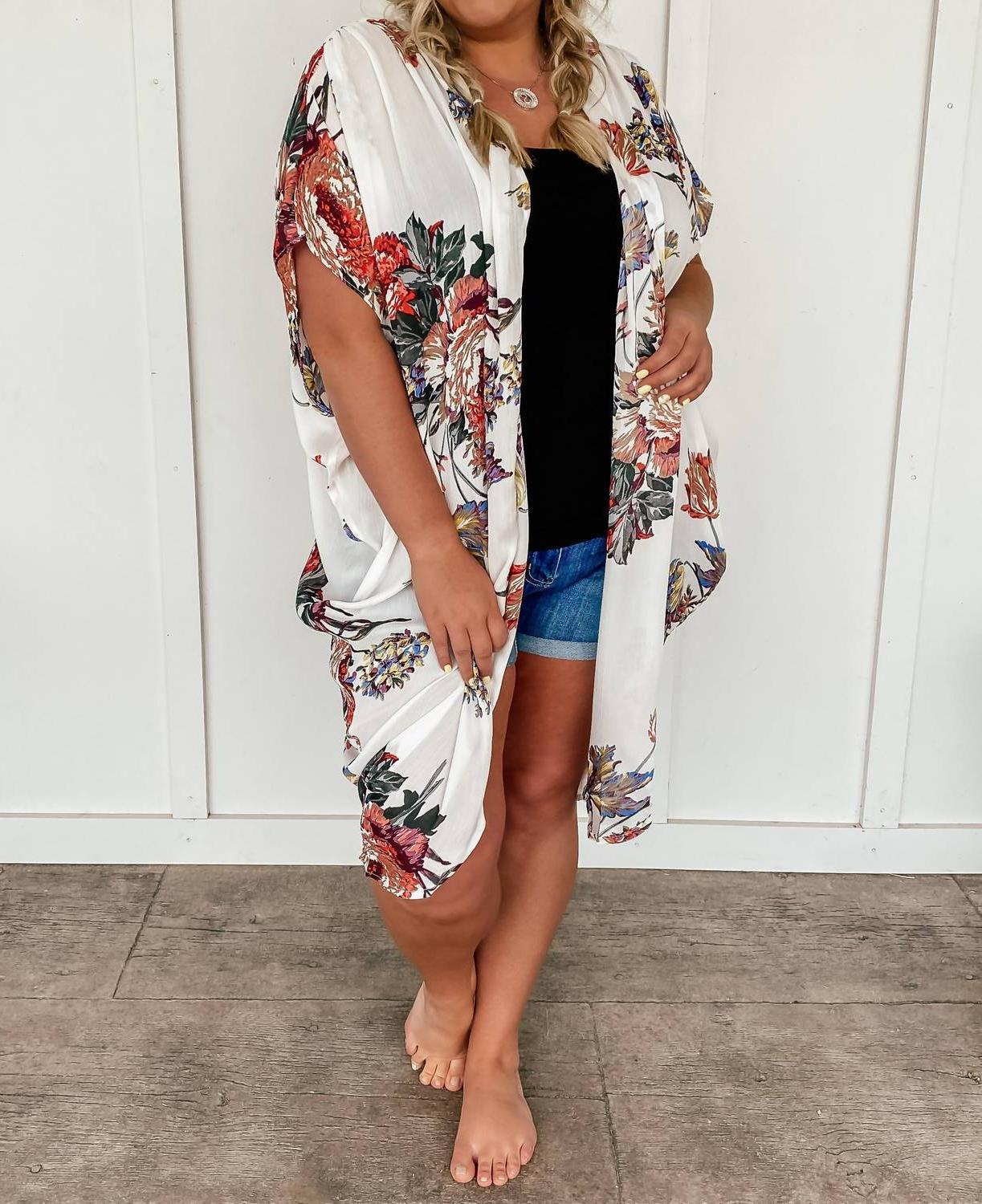Umgee Gadot Floral Kimono - Plus Size 1X/2X - $41.58