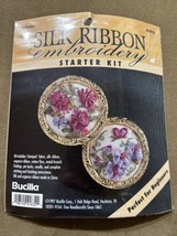 Rare Vtg Bucilla Silk Ribbon Embroidery Brooch Kit Fuchsias #41832 - $22.96