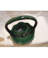 Hull Pottery Co Green Handled Basket Planter #457 - USA - $20.35 CAD