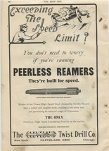 Cleveland Twist Drill Peerless Reamers &amp; Morse Drills 1909 Magazine Ad - £22.09 GBP
