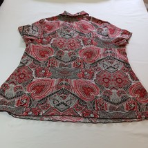 Blue Diamond Women's Paisley Red & Gray Blouse Top Size 20 image 2