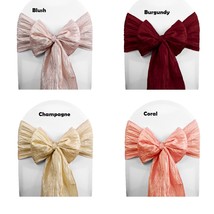 Pack of 10 Crinkle Taffeta Chair Sashes  Wedding Supplies Decoration - £47.95 GBP