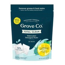 Grove Co. Total Clean Dishwasher Detergent Packs - Lemon &amp; Eucalyptus - ... - £11.01 GBP
