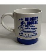 MICKEY MOUSE PLAY NICE WITH OTHERS LIVING THE DREAM WHITE BLUE COFFEE MU... - $18.69