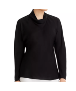 Lafayette 148 New York Cowl Neck Silk Blouse Women size L Black - £303.27 GBP