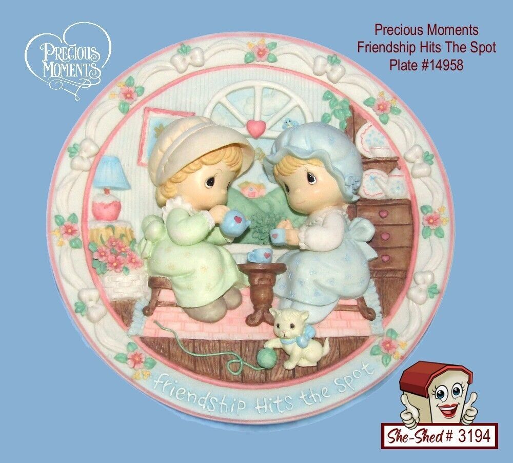 Primary image for Precious Moments 3D Sculptured Plate 1995 Friendship Hits The Spot 170003