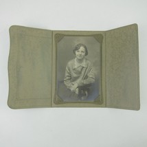 Vintage Photograph Young Woman 1930s Fashion Studio Portrait Foldout Frame - $9.99