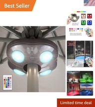 Remote-Controlled Waterproof LED Umbrella Light - 20 Bright LED &amp; Easy S... - $43.50