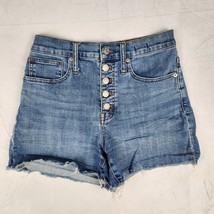 Madewell Shorts Womens Sizd 25 High Rise Denim Short Button Fly Blue Bot... - $32.07