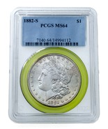 1882-S Argent Morgan Dollar Classé Par PCGS Comme MS-64 ! Superbe Morgan - $213.84 CAD