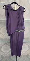 YIGAL AZROUEL Amethyst Draped Sheath Dress Style# Y17422SJ Sz 12 $975 NWT - $395.90