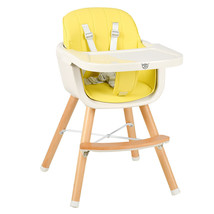 3-in-1 Convertible Wooden High Chair Baby Toddler Highchair with Cushion... - $128.99