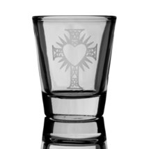 2oz Heart and Cross Shot Glass - Sacred Heart - £11.74 GBP
