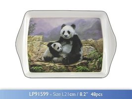 Leonardo MacNeil Panda &amp; Baby Cub 21cm melamine Small Tray Safari Wildlife - £2.87 GBP
