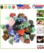 3 LB Bulk Rough Stone Mix - 16 Natural Raw Crystals, Perfect for Jewelry... - $701.41 MXN