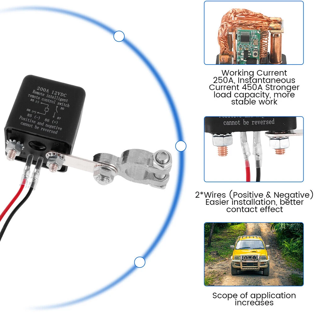 Wireless Remote Car Battery Disconnect Relay - £23.67 GBP