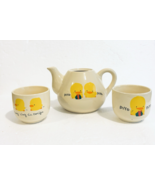 Piyo Piyo  Teapot &amp; 2 Cups Set Cartoon Duckling Ducks Vintage 1991 Tung ... - $29.69