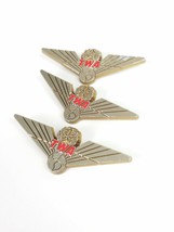 (3) TWA Trans World Airlines Flight Attendant Junior Pilot Plastic Wings Pin - £116.95 GBP