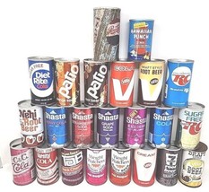 1970&#39;s Mix Lot of 23 Steel Empty Soda Pop Can Lot 7 - £55.05 GBP